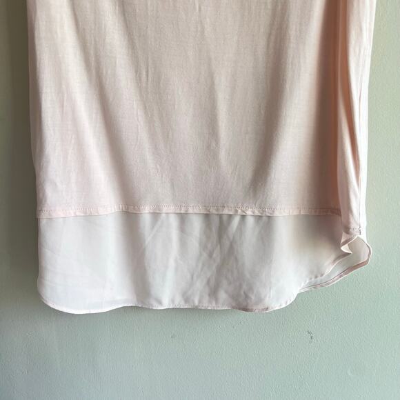 Loft lightweight pale pink sleeveless round neck women's blouse Size Medium - Picture 4 of 6